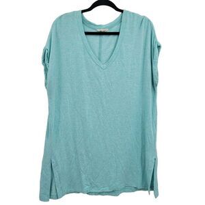 Z by Zobha Sweatshirt Tunic Top XXL Pastel Space Dye Aqua Stretch Loungewear‎